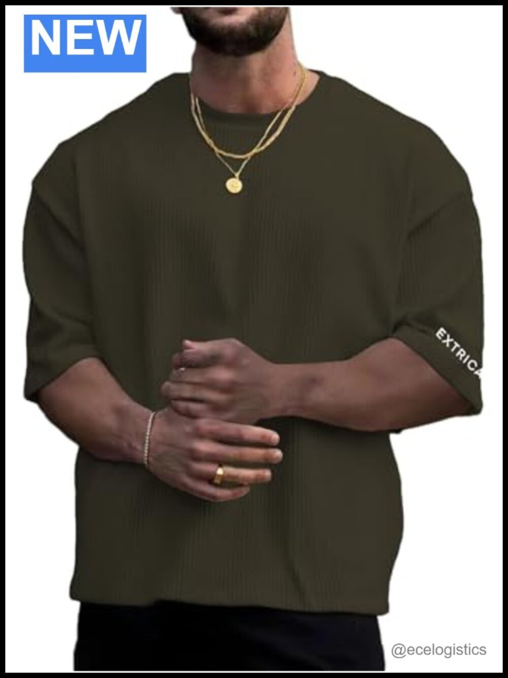 Oversized Drop Shoulder T-Shirt for Men Summer Baggy Cropped Top Streetwear